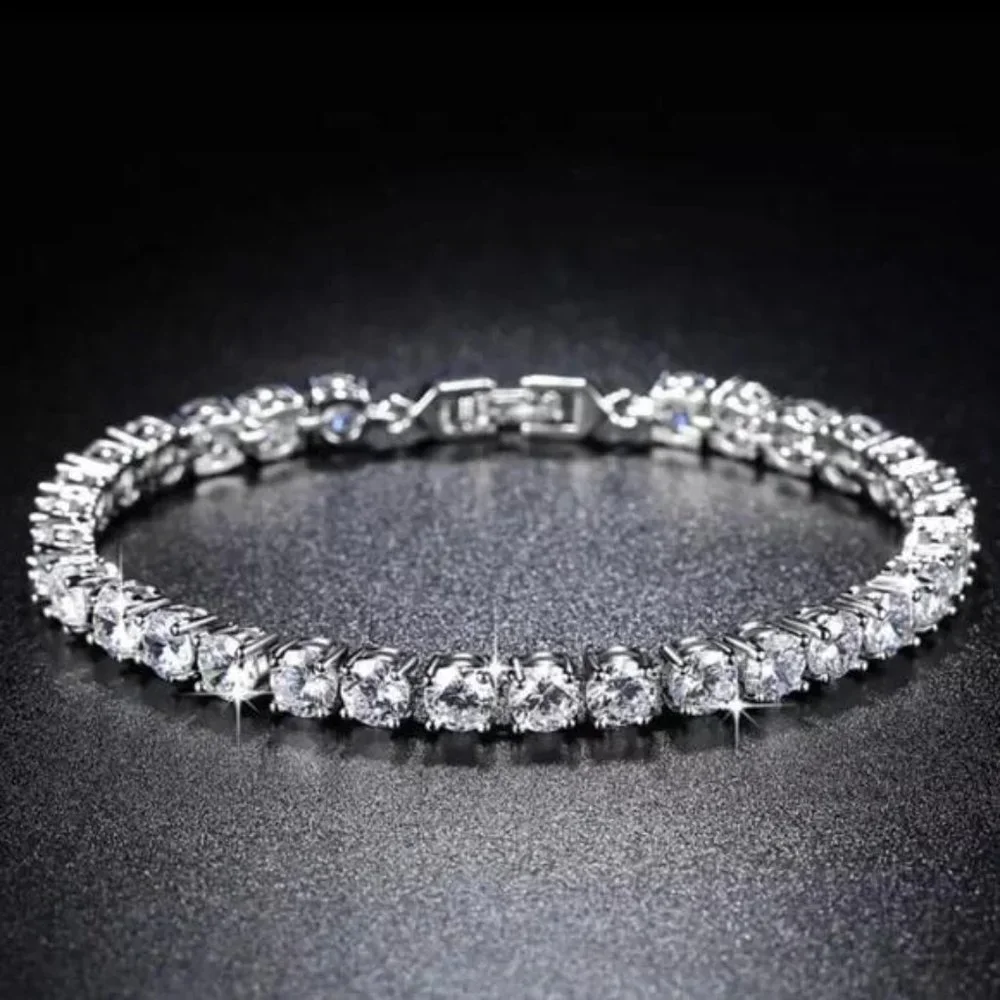 NEW 5MM 925 STERLING SILVER TENNIS BRACELET, NICE BRACELET, CUTE BRACELET - Picture 1 of 6